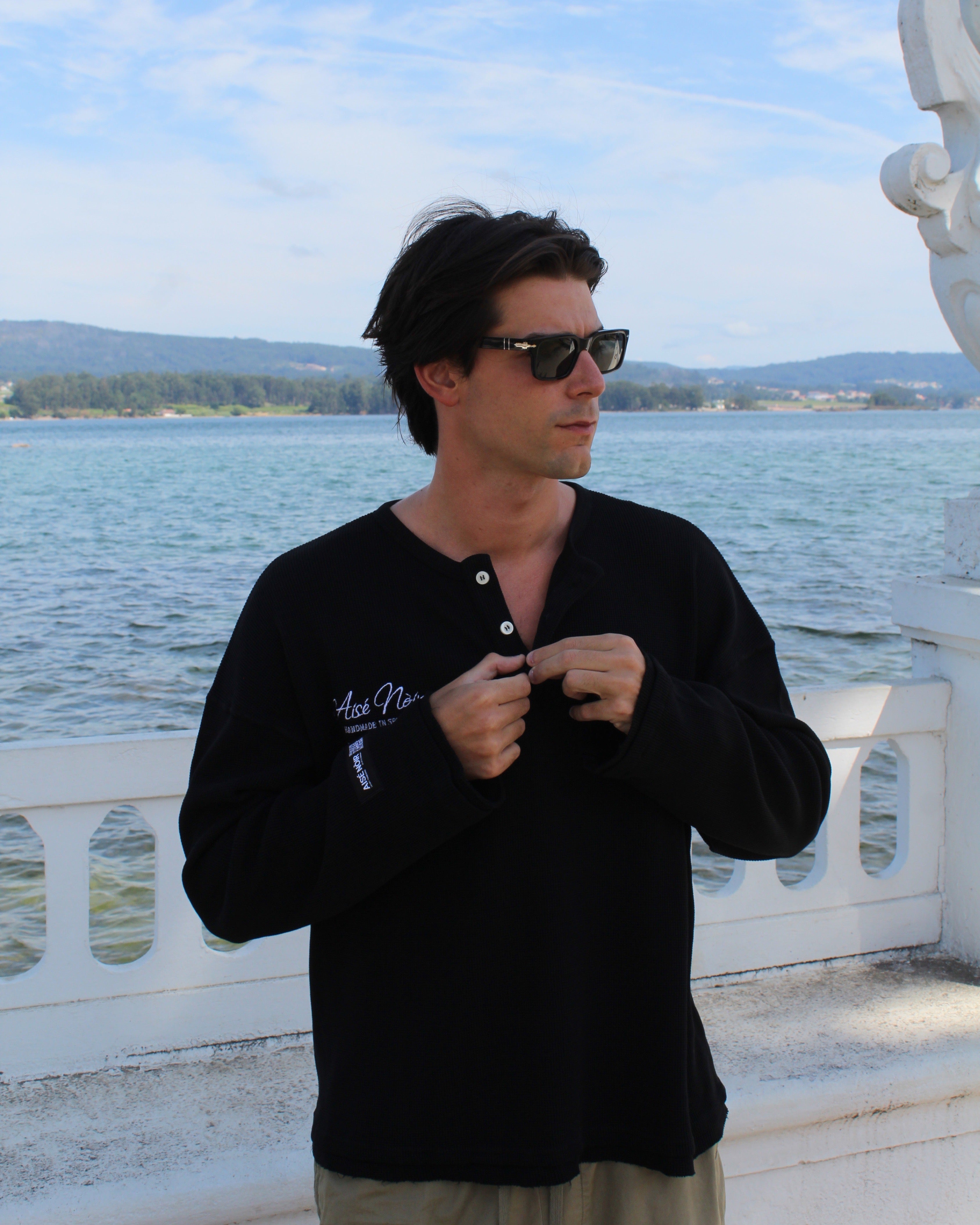 WAFFLE COTTON HENLEY